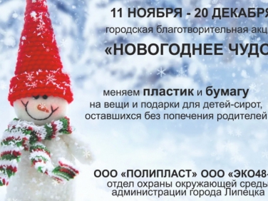 Липчан приглашают поддержать благотворительную акцию «Новогоднее чудо»