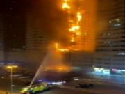 В одном из небоскрёбов в городе Аджман в ОАЭ произошёл пожар