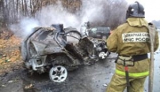 Шесть человек, включая трое детей, сгорели в такси в Ленинградской области.